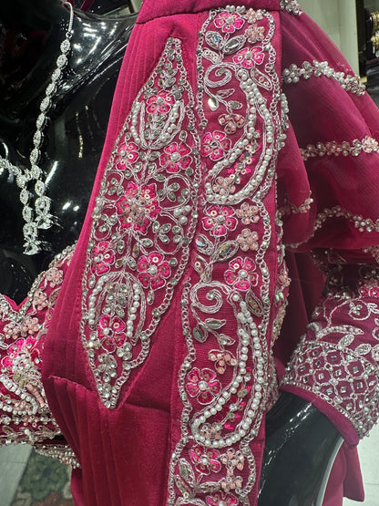 Royal pink half saree